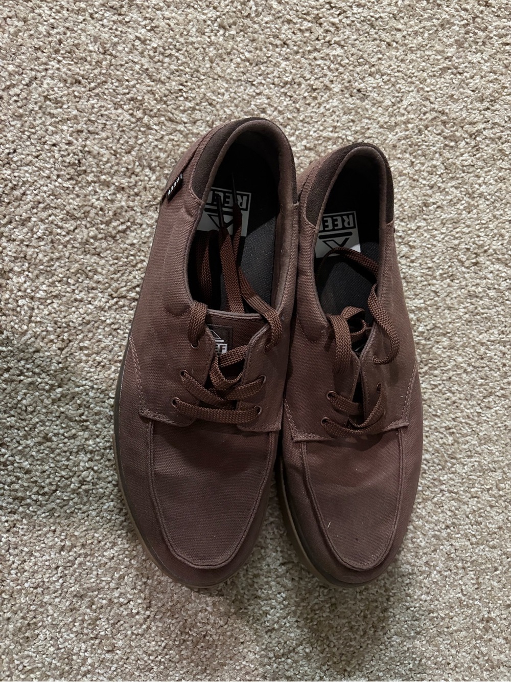 Men's reef Deckhand 3 Brown Canvas Casual Lace-Up Shoes